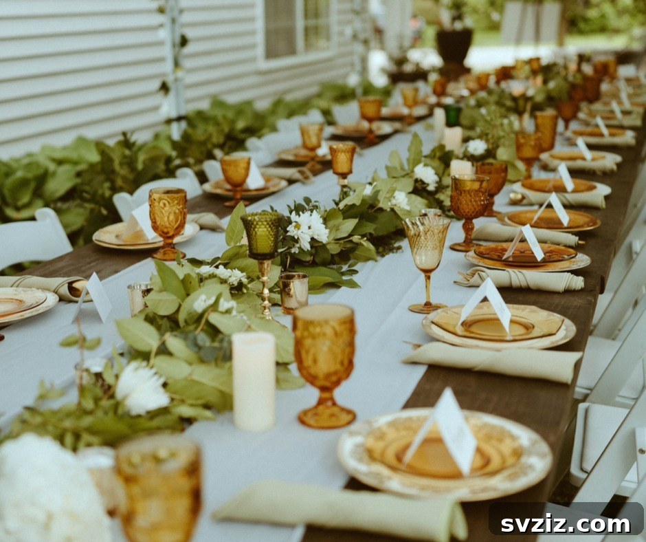 Warm Fall Backyard Wedding Inspirations 25 23. Amber Tablescape