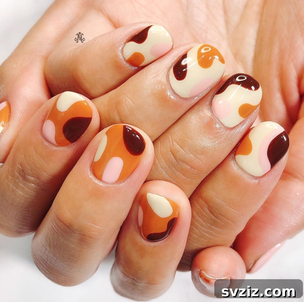Playful Fun Fall Splotches Nail Art