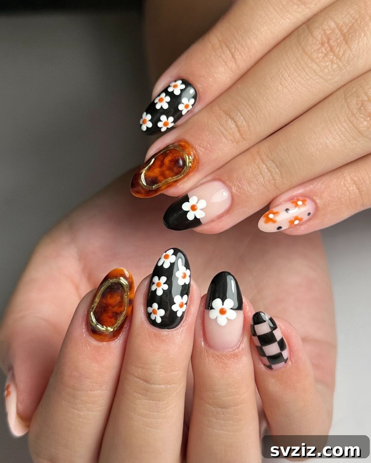 Intricate Fall Flowers and 3D Nail Art for Short Nails