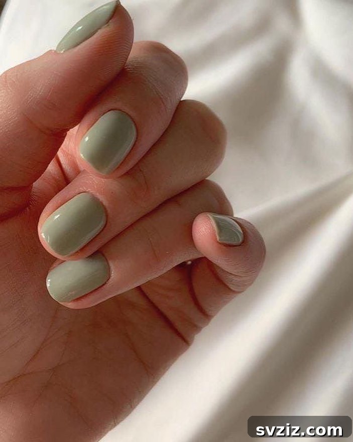 Classy Sage Green Nail Polish for Fall