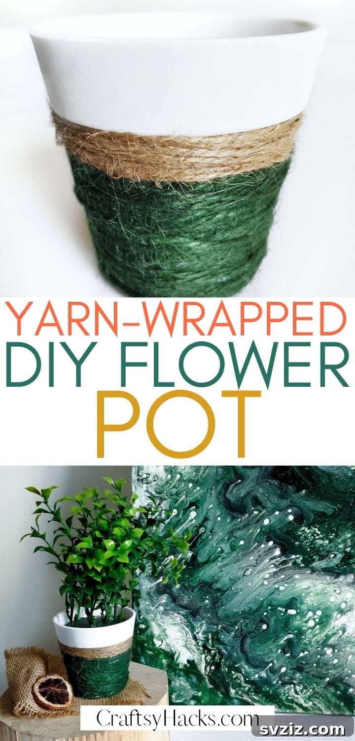 Beautiful DIY plant pot with jute twine