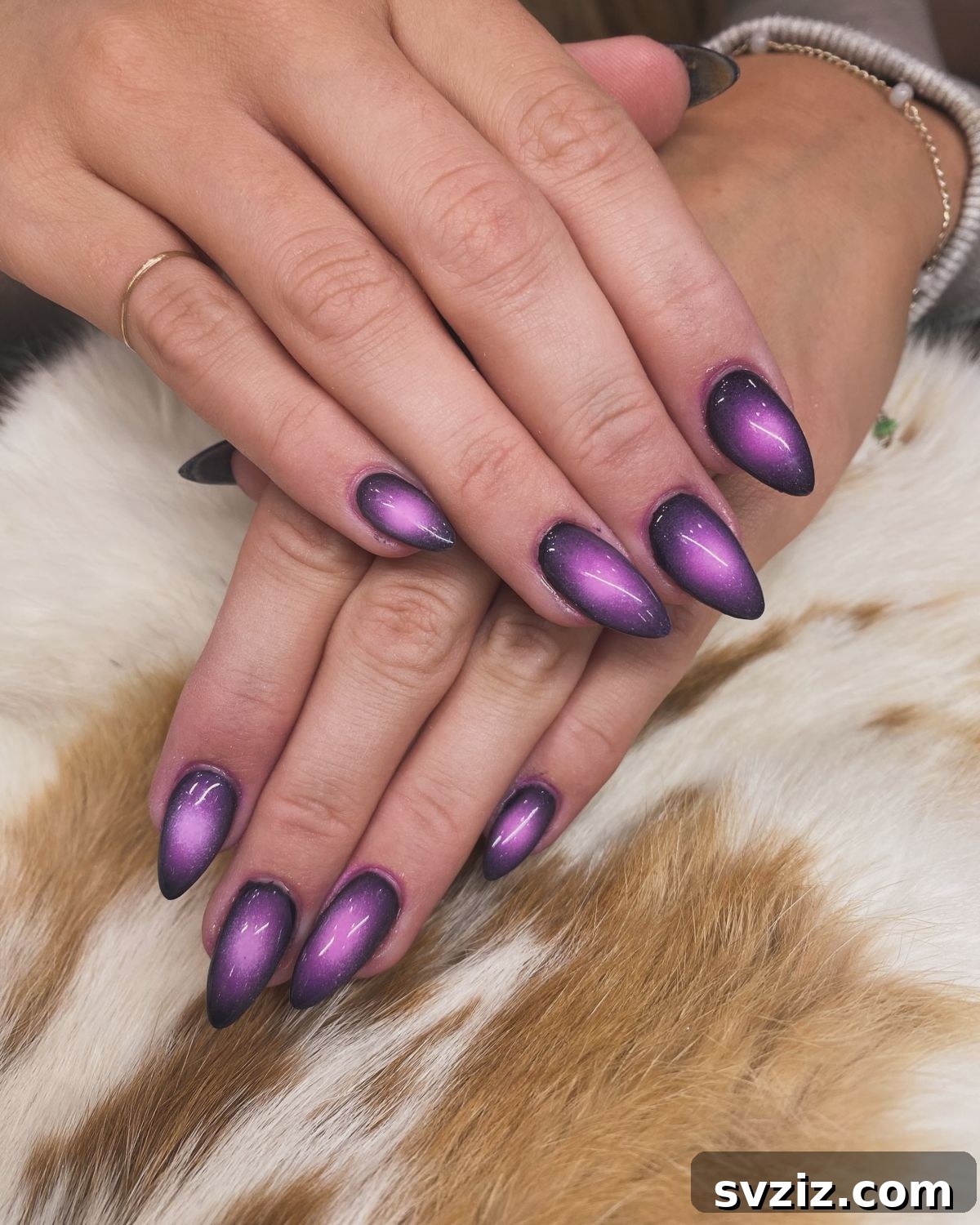 23 Hottest Autumn Nail Trends to Inspire You 12 Purple Aura Nails Trend for Fall