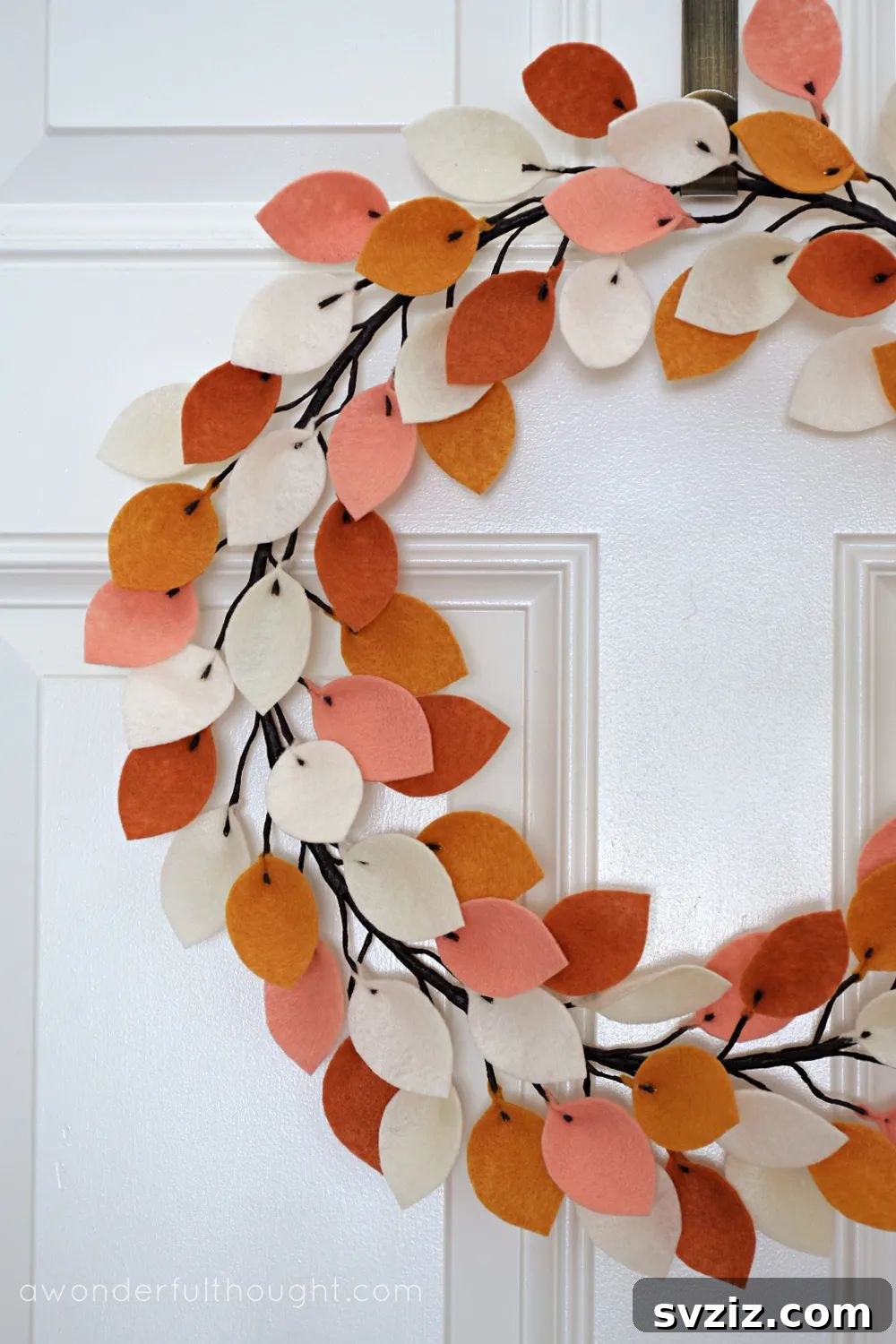 Exquisite Handmade Felt Leaf Wreath for Fall