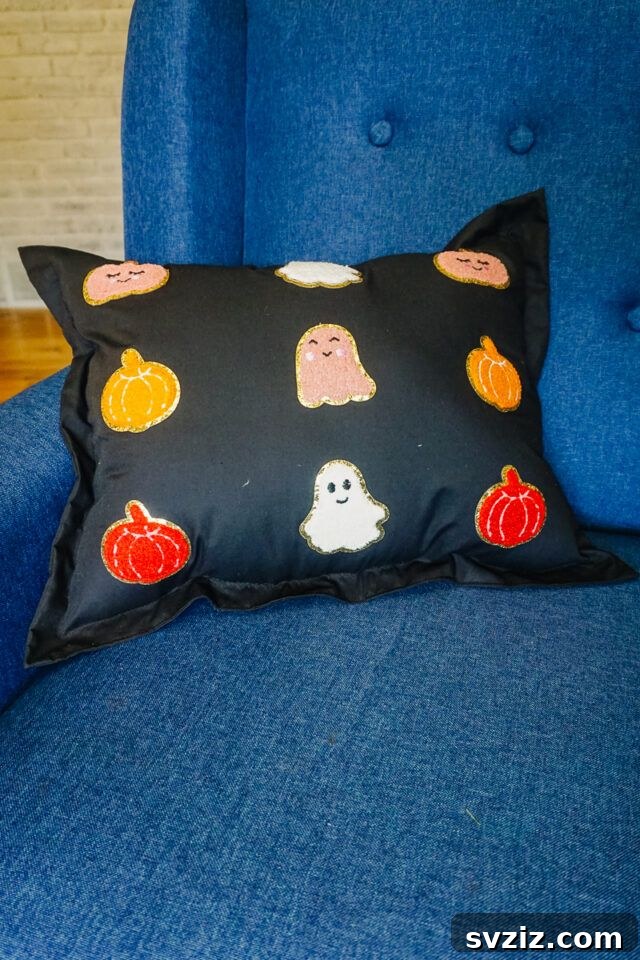 Charming DIY Fall Pillow with Autumn Patches