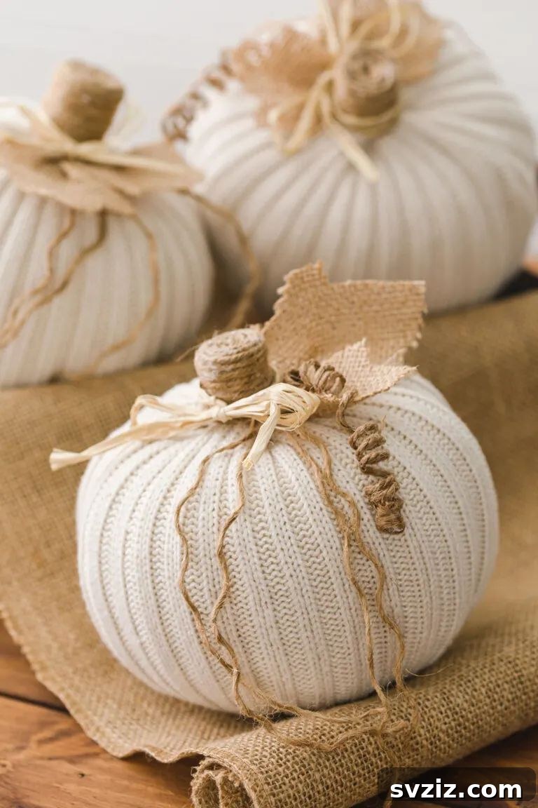 Cozy DIY Sweater Pumpkin from Upcycled Sweaters