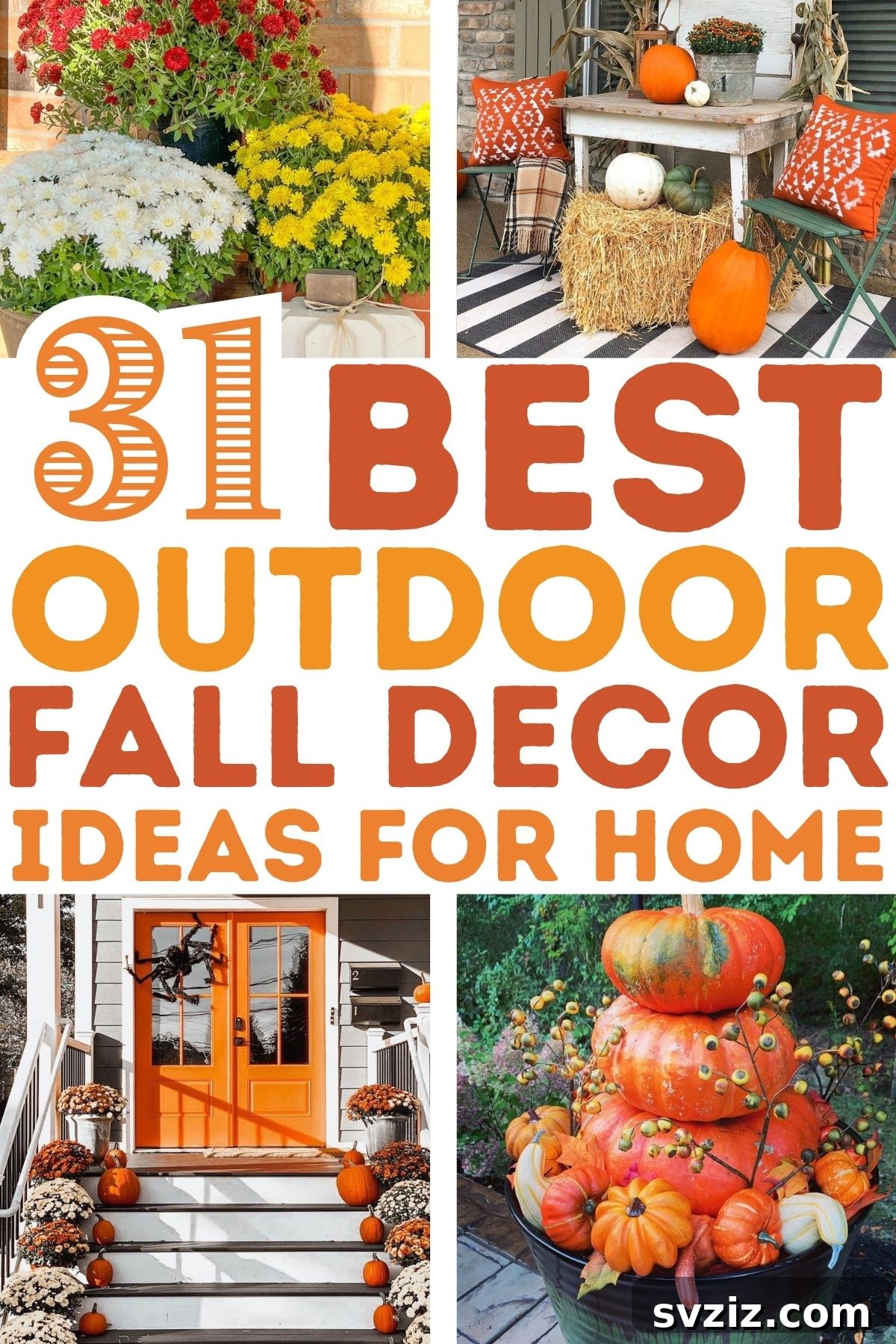 31 Autumn Outdoor Decor Ideas to Enhance Your Home's Curb Appeal 2 Stunning Fall Harvest Decorations for a Welcoming Front Porch