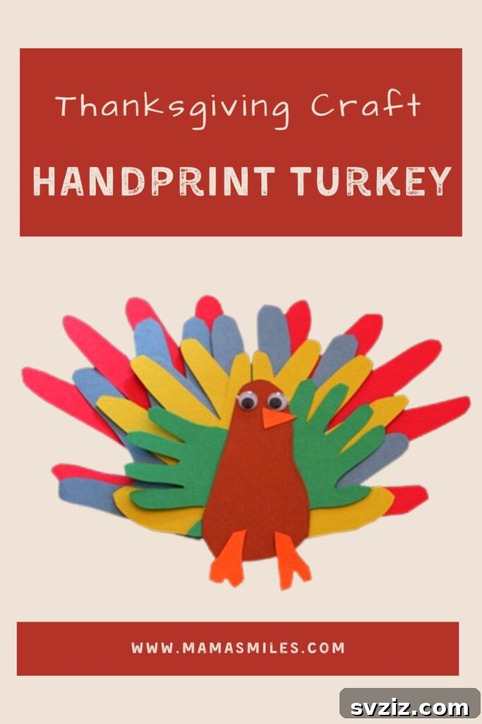 27 Delightful Autumn Crafts for Little Ones 17 Timeless Handprint Turkey craft for Thanksgiving