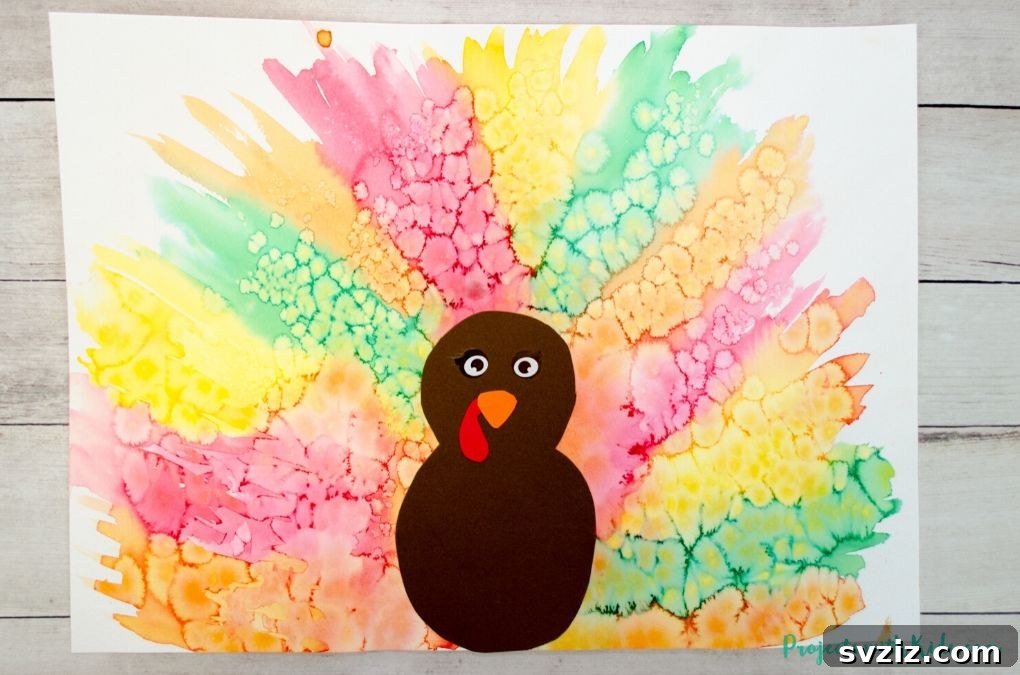27 Delightful Autumn Crafts for Little Ones 18 Beautiful Watercolor Turkey craft for creative kids