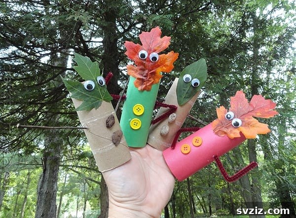 27 Delightful Autumn Crafts for Little Ones 19 Engaging Fall Leaf Finger Puppets for imaginative play