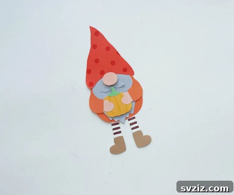 27 Delightful Autumn Crafts for Little Ones 26 Charming Fall Gnome Craft using colorful paper