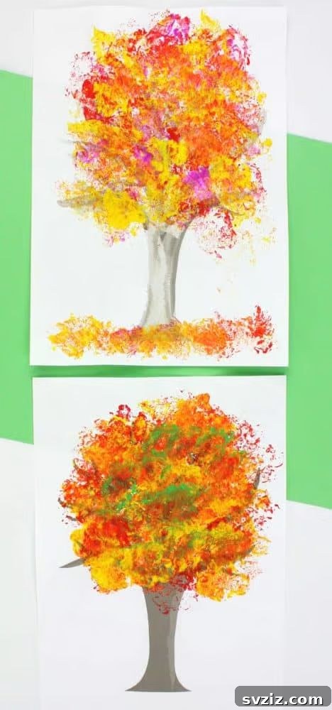 27 Delightful Autumn Crafts for Little Ones 28 Innovative Fall Tree Art with Foil Printed Leaves for kids