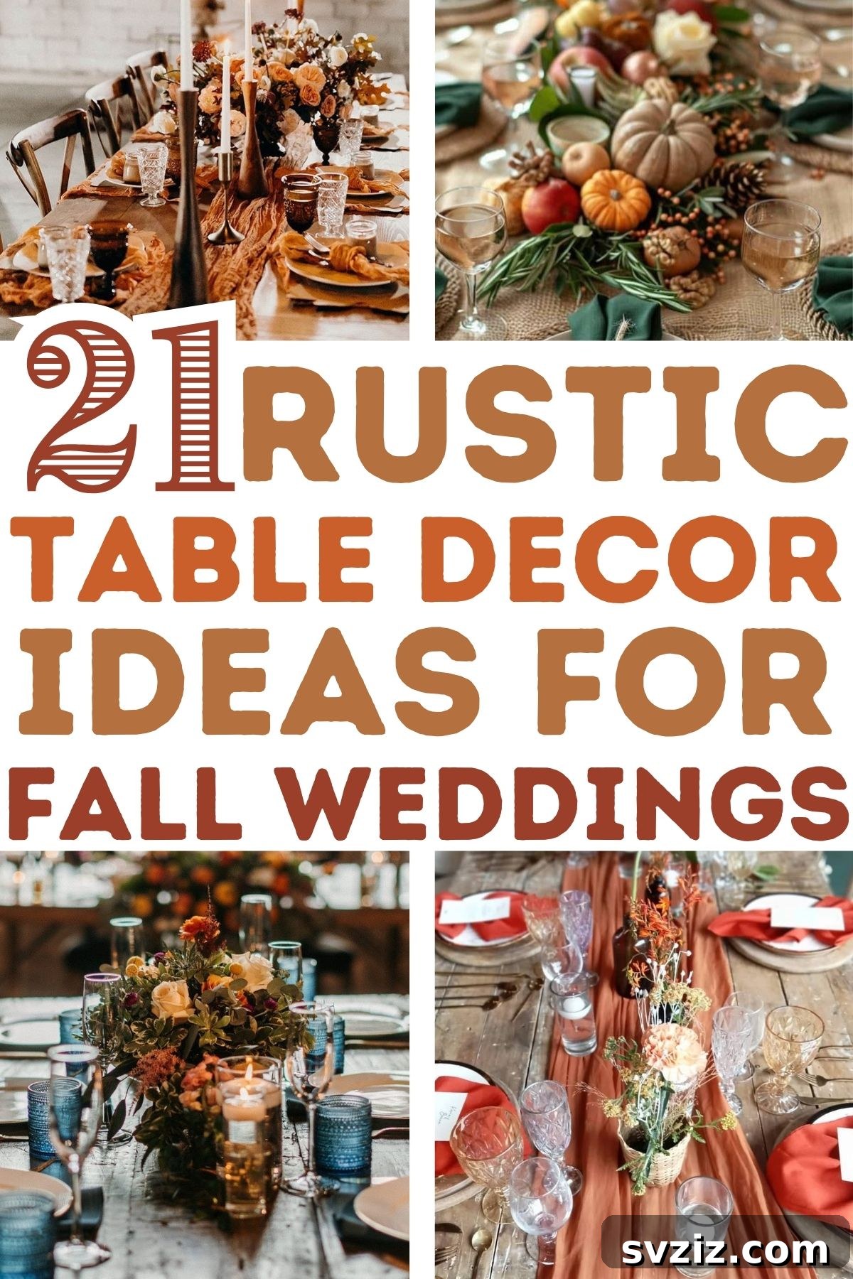 21 Elegant Fall Rustic Wedding Tabletop Concepts 2 Elegant rustic fall wedding table decor with candles and floral centerpieces, inspiring autumn wedding ideas