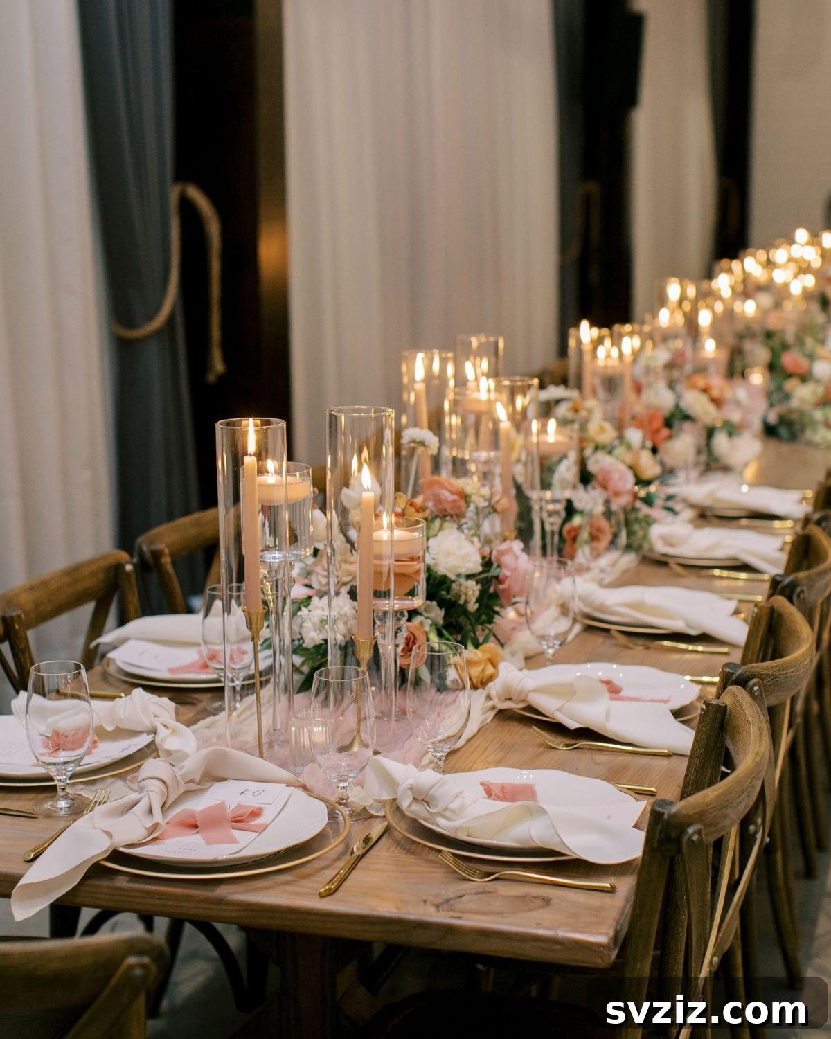 21 Elegant Fall Rustic Wedding Tabletop Concepts 13 Romantic Fall Wedding Tablescape with Pink Florals and Fairy Lights