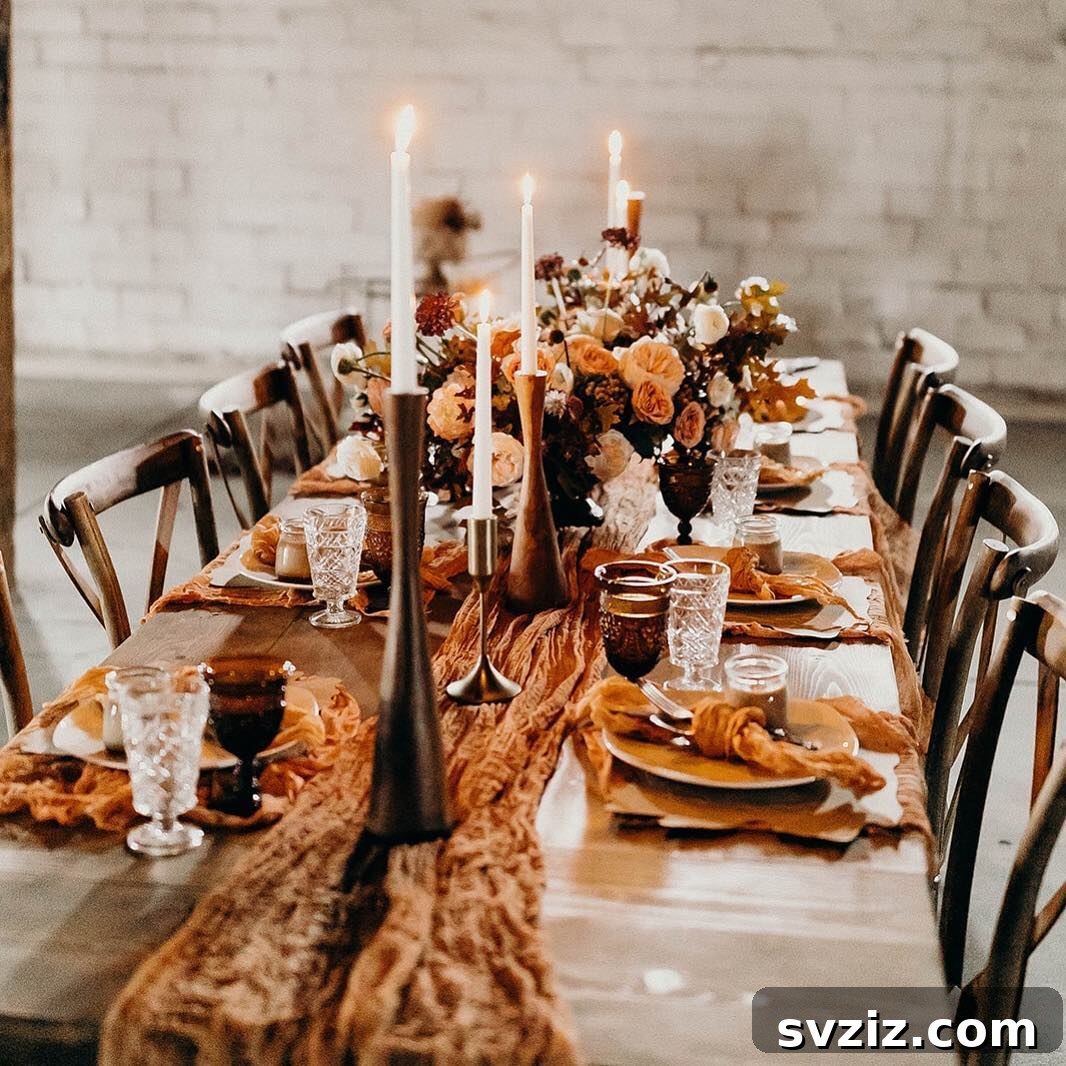 21 Elegant Fall Rustic Wedding Tabletop Concepts 17 Fall Wedding Table Decor with Amber Glassware and Wooden Elements