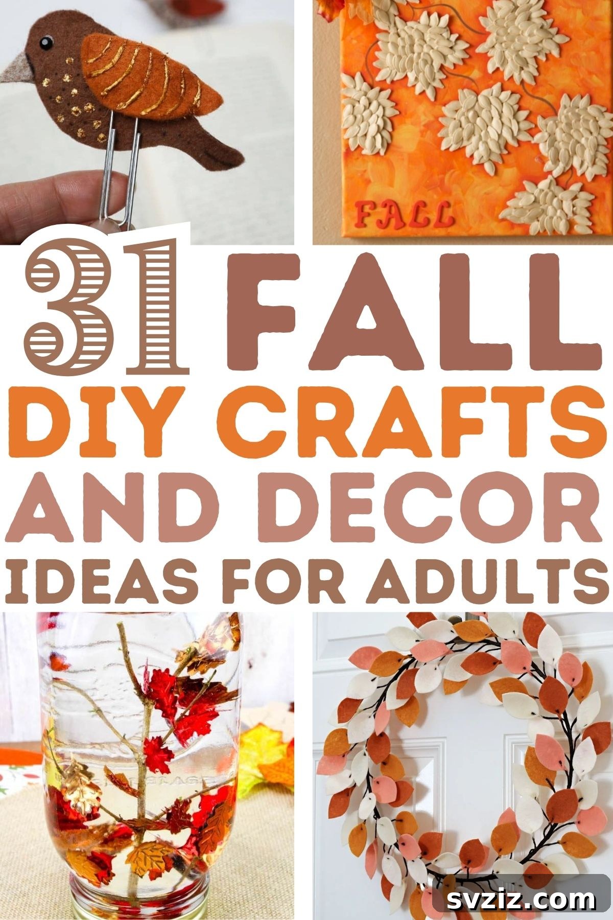 31 Chic Fall DIY Projects for Adult Homes 2 Collection of inspiring fall DIY craft ideas for adults featuring home decor, wreaths, and creative autumn projects.