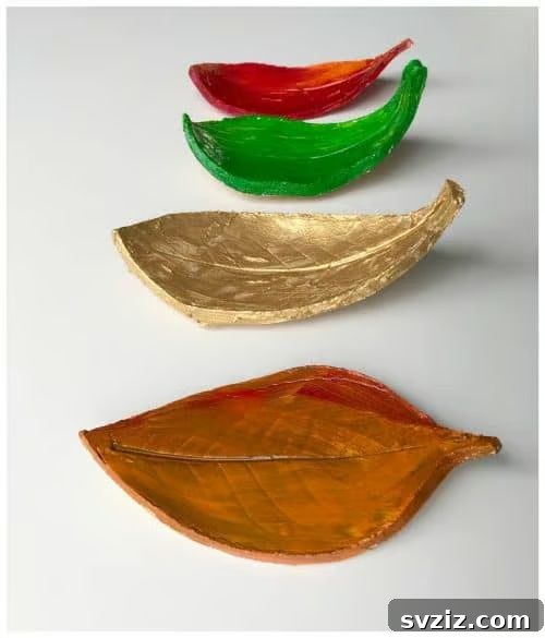 31 Chic Fall DIY Projects for Adult Homes 29 Charming DIY clay leaf bowls, perfect for holding trinkets and adding natural decor to any room.