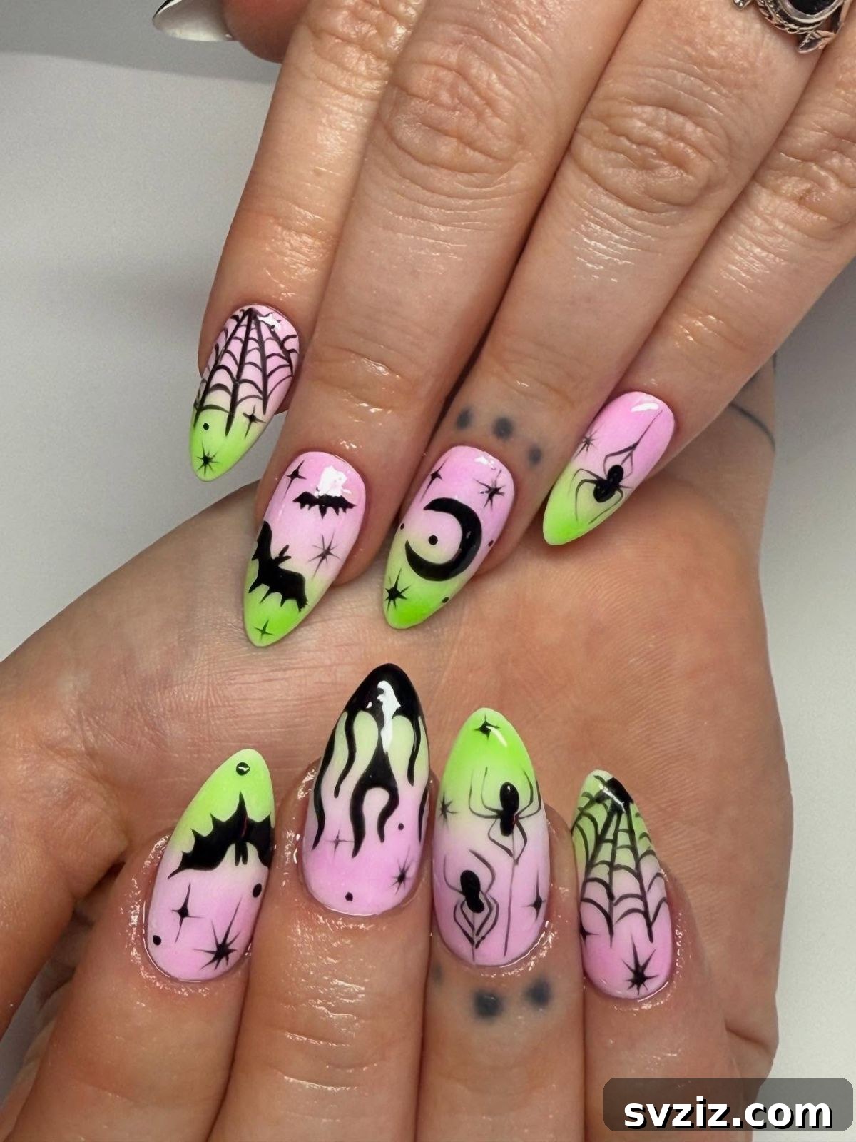 14. Spooky Pink and Green