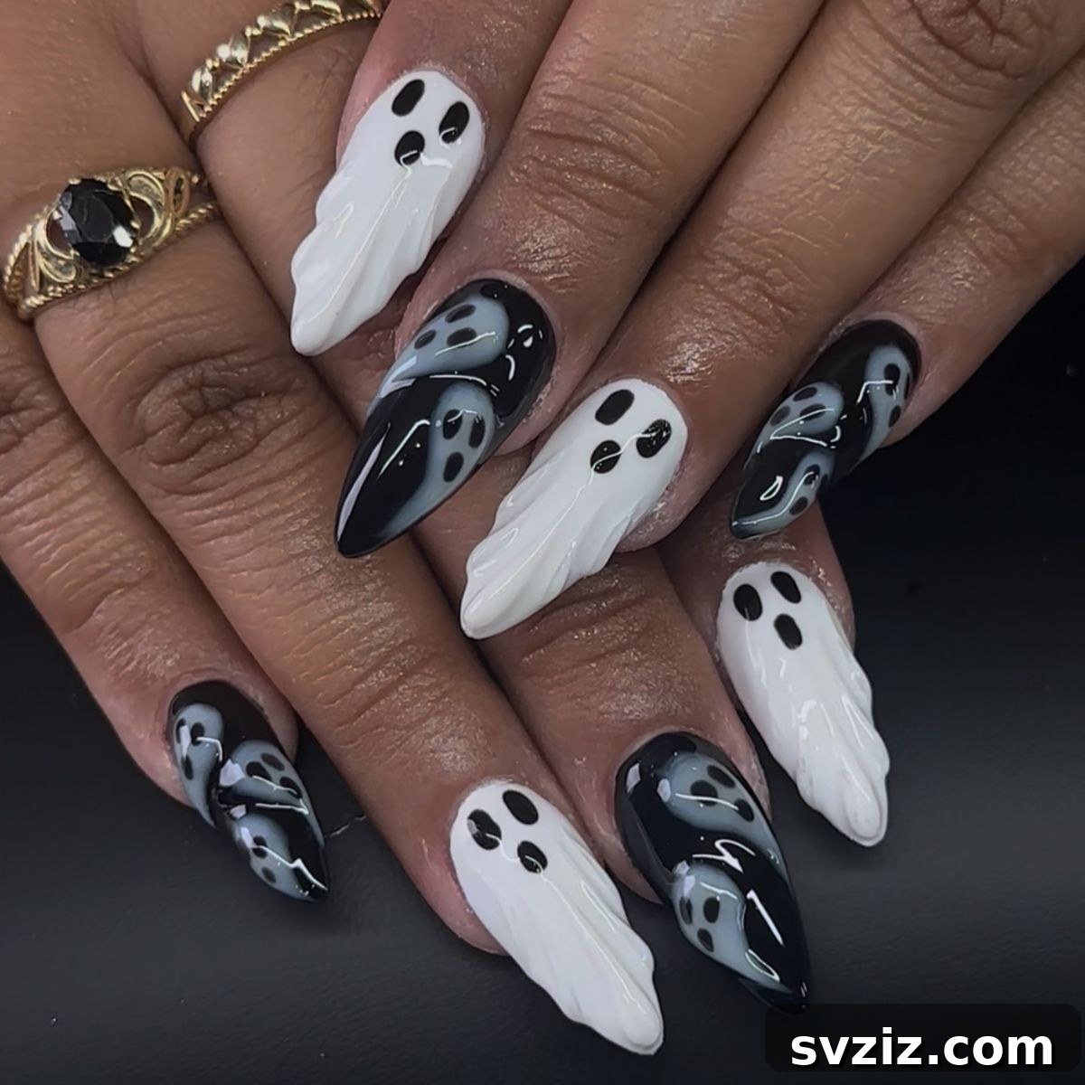 7. Textured Ghost Nails