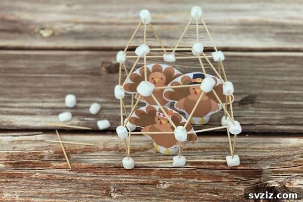 Kids engaging in a Turkey Cage STEM Challenge for Thanksgiving