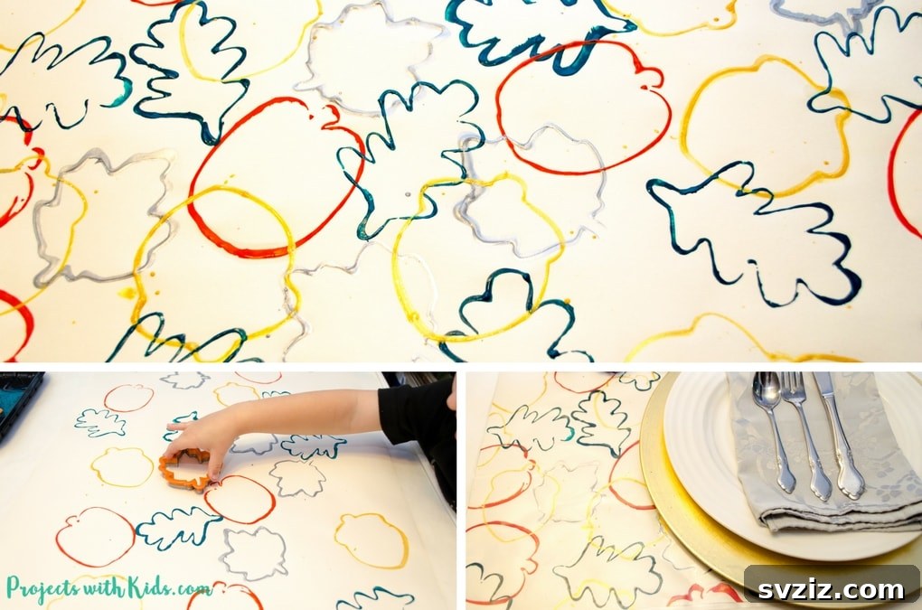 23 Gobble-Worthy Thanksgiving Art Ideas for Little Hands 16 14. Cookie Cutter Placemats