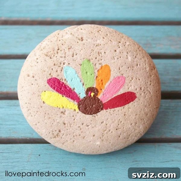 23 Gobble-Worthy Thanksgiving Art Ideas for Little Hands 9 7. Turkey Painted Rocks