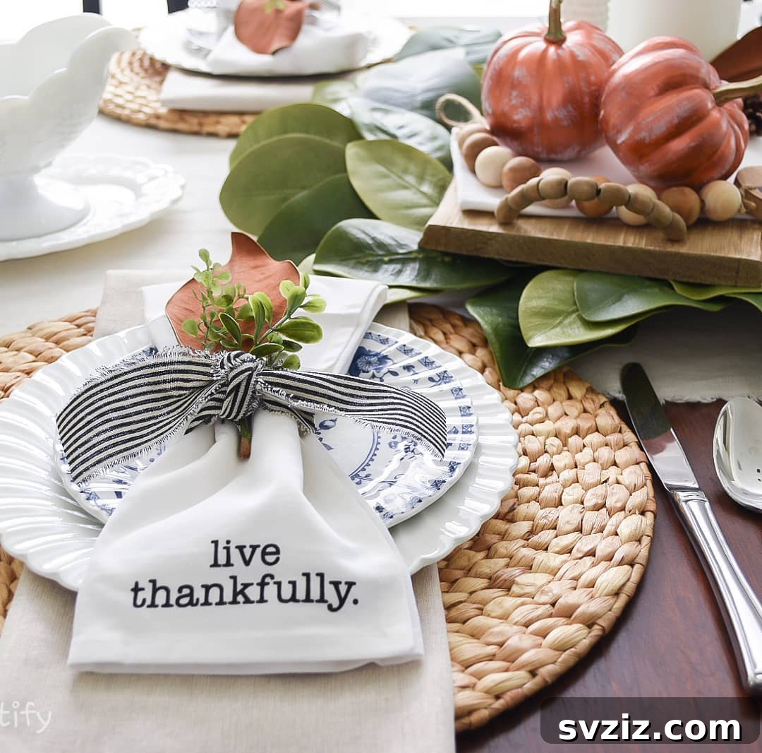 9. Live Thankfully Napkins