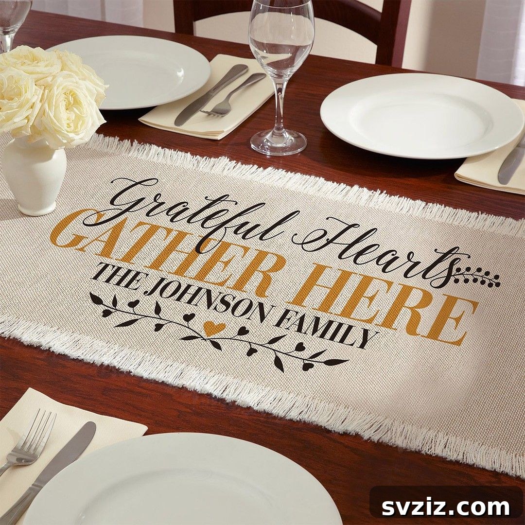 10. Personalized Thanksgiving Table Runner