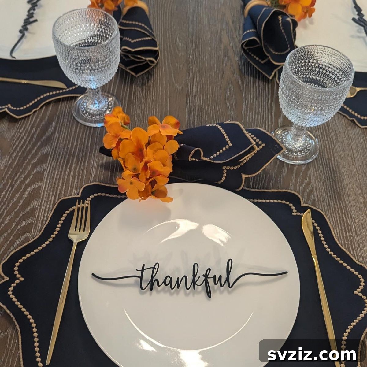7. Black and Gold Place Setting
