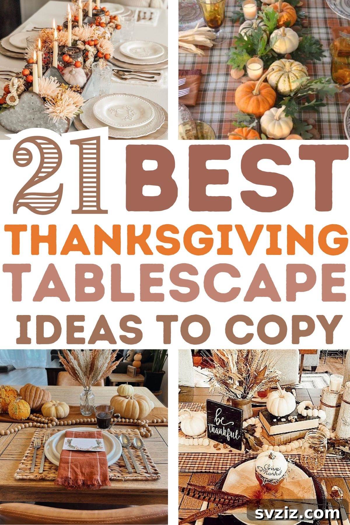 Craft the Perfect Feast: 21 DIY Thanksgiving Tablescapes 2 An exquisitely decorated Thanksgiving tablescape featuring autumn leaves, mini pumpkins, and glowing candles, offering inspiring ideas for your holiday table setting.