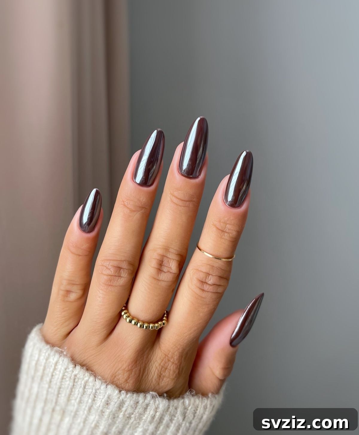 Gleaming Chrome Nail Art for Autumn 11 9. Espresso Chrome Manicure