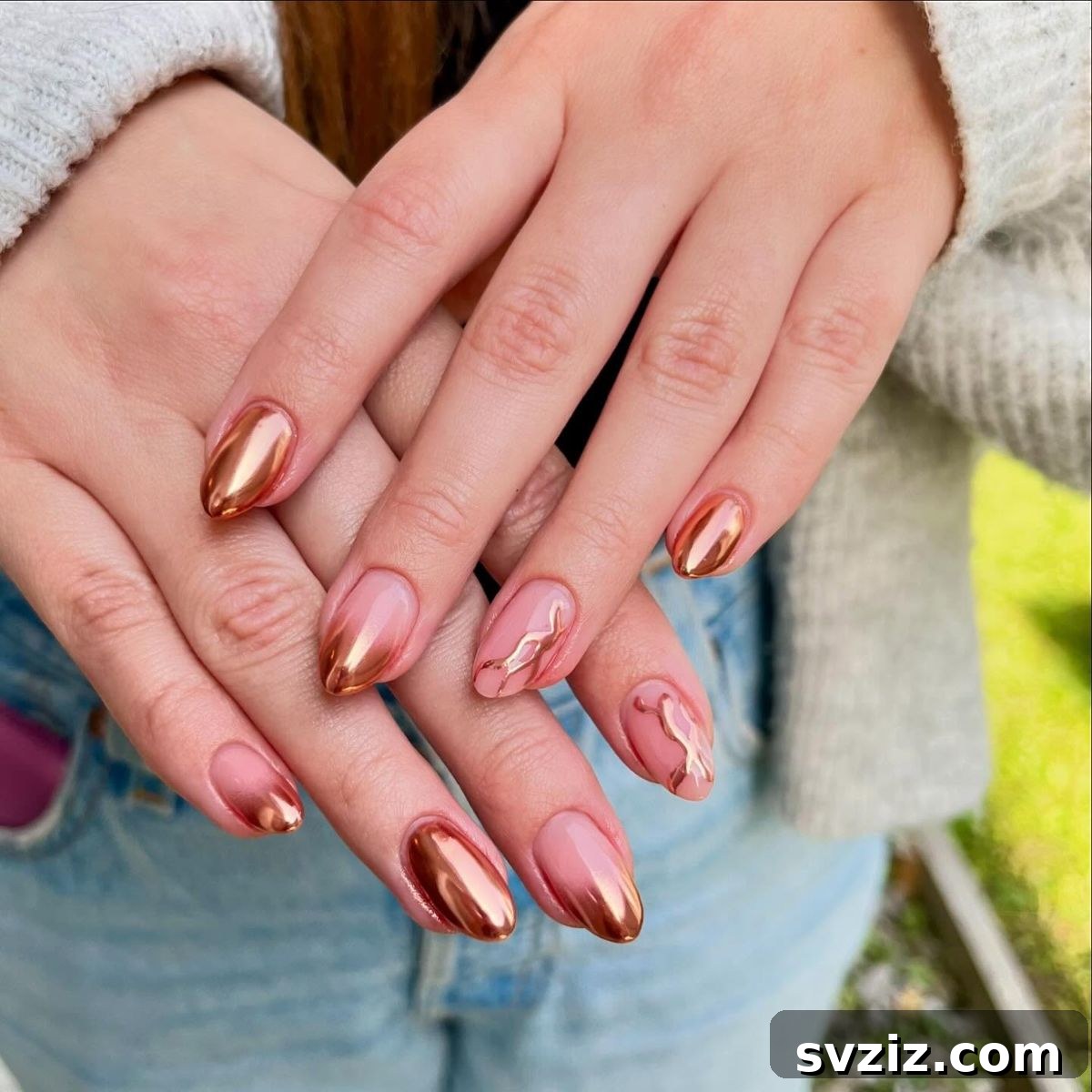 Gleaming Chrome Nail Art for Autumn 12 10. Chrome Ombre Nails
