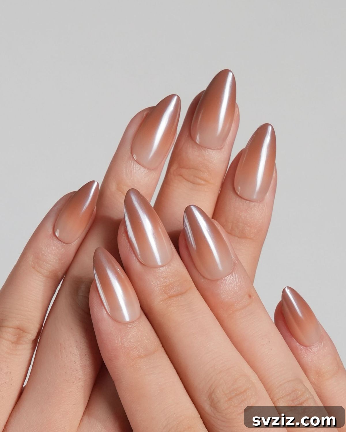 Gleaming Chrome Nail Art for Autumn 19 17. Understated Nude Chrome Nails