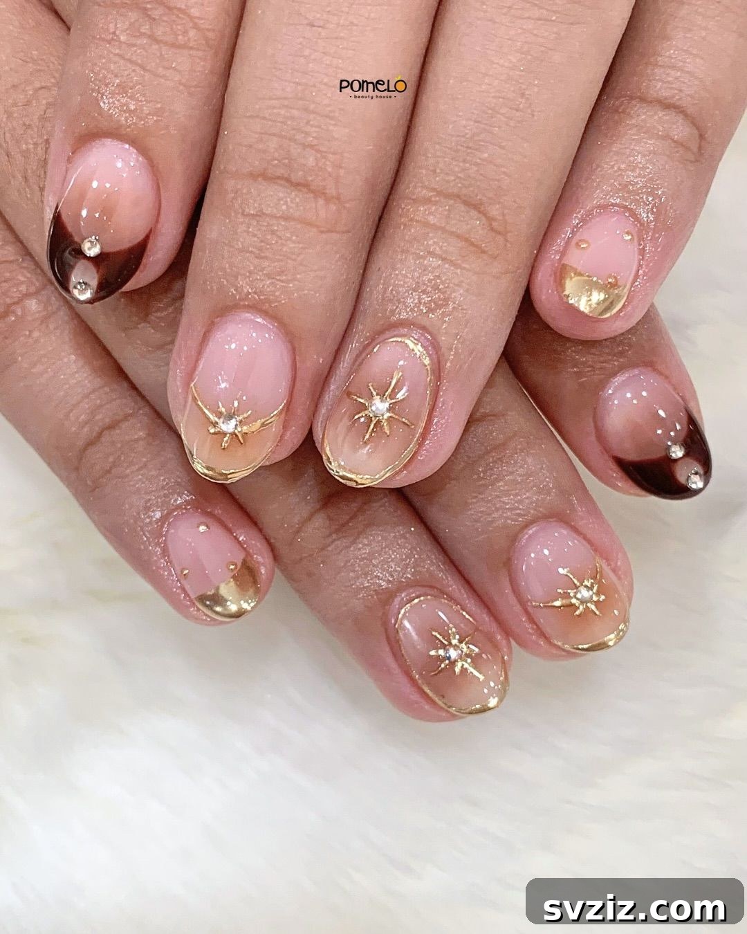 Gleaming Chrome Nail Art for Autumn 20 18. Chrome Gold and Brown Tips