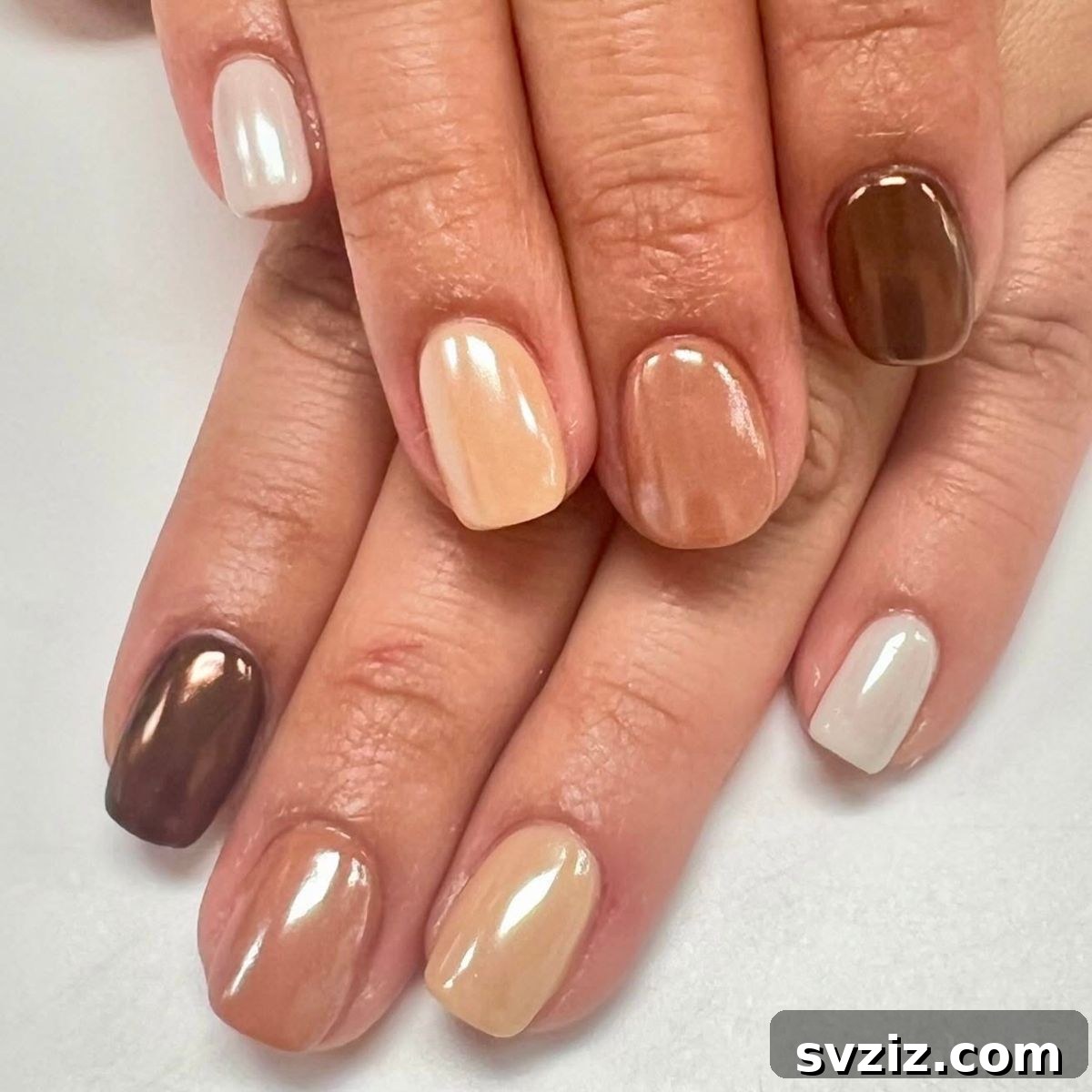 Gleaming Chrome Nail Art for Autumn 23 21. Perfect Fall Colors