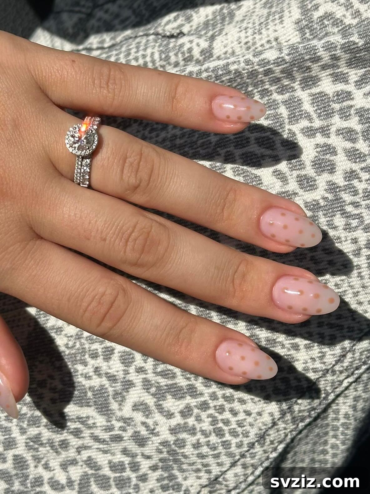 Vintage Understated Polka Dots Fall Nails