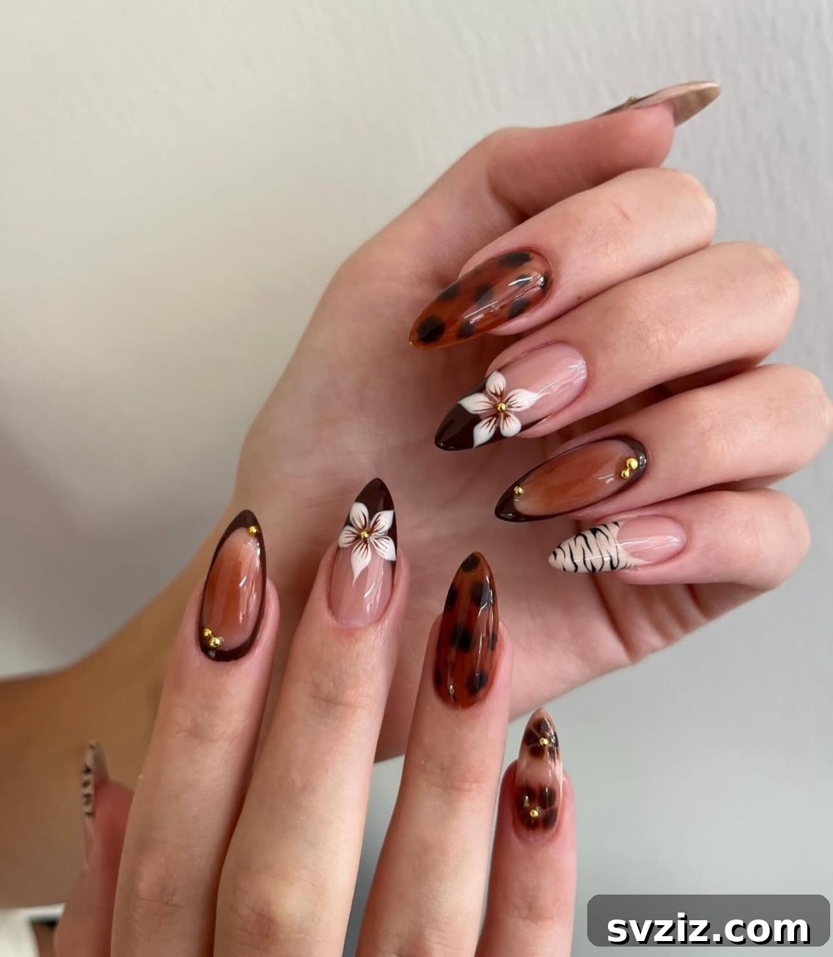 Fun and Festive Fall Nail Designs with Florals and Zebra Print