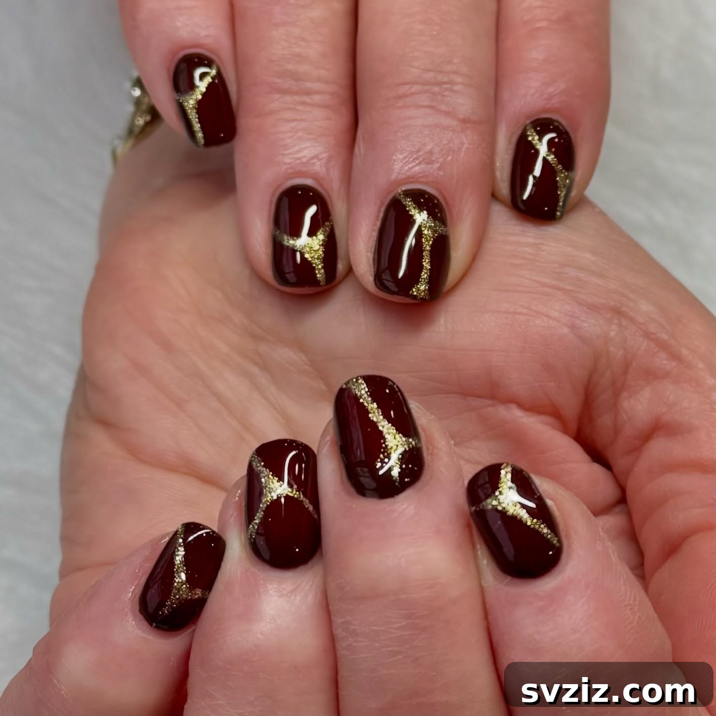 16. Red and Brown with Gold Shimmer