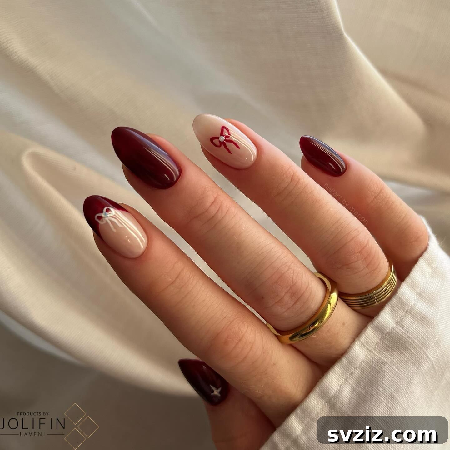 6. Burgundy & Bows