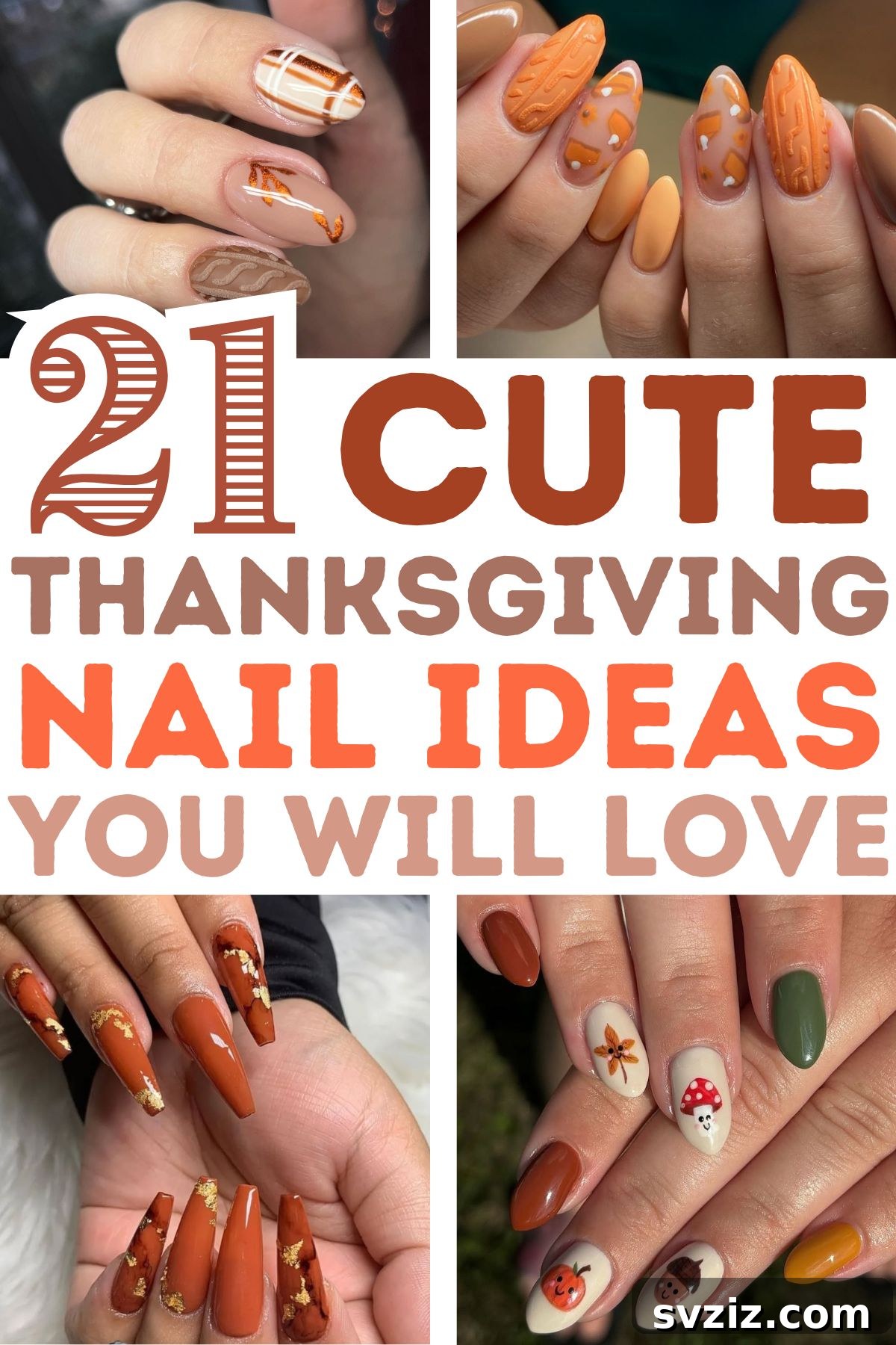 Get Festive Fingers: 21 Adorable Thanksgiving Nail Ideas 2 Elegant Fall Gel Nails for Thanksgiving