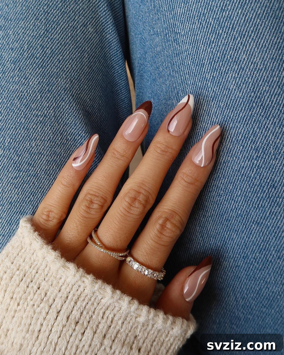 Get Festive Fingers: 21 Adorable Thanksgiving Nail Ideas 16 Casual Nude and Brown Thanksgiving Nail Design
