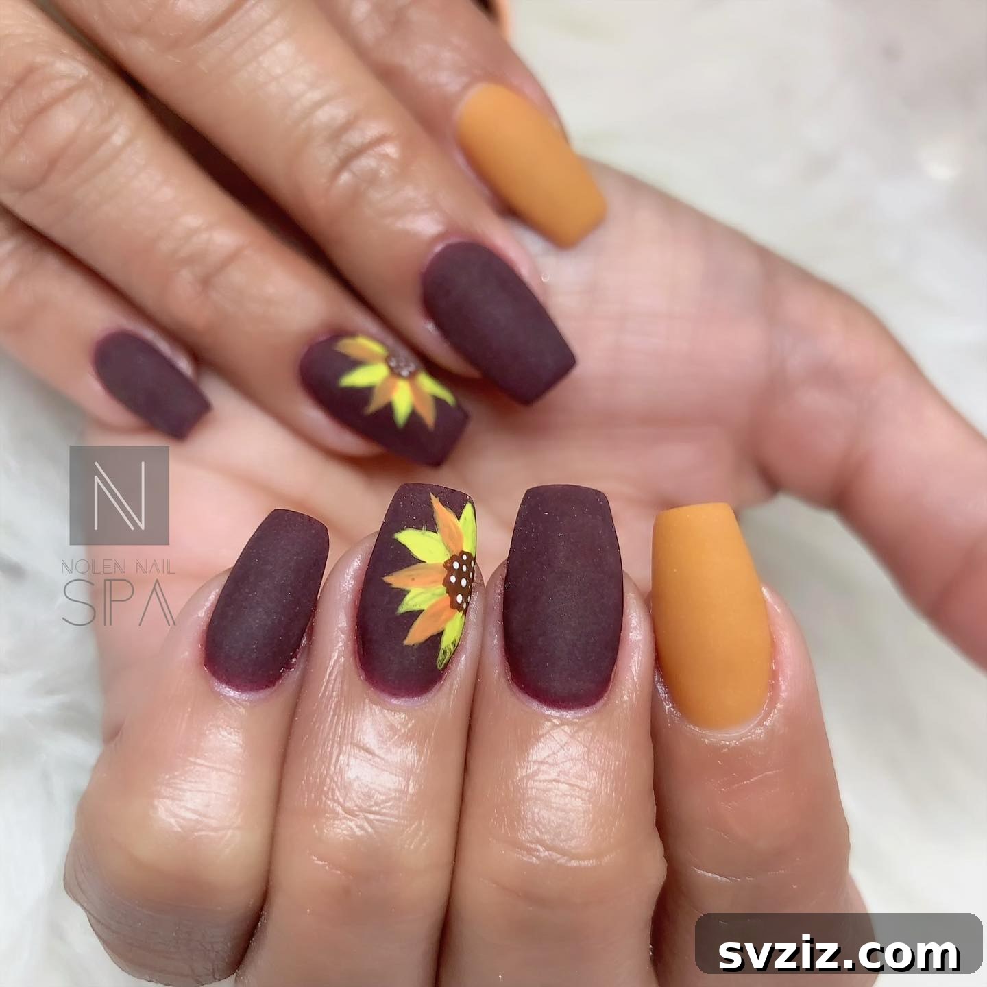 16. Matte Nails and Eye-Catching Florals