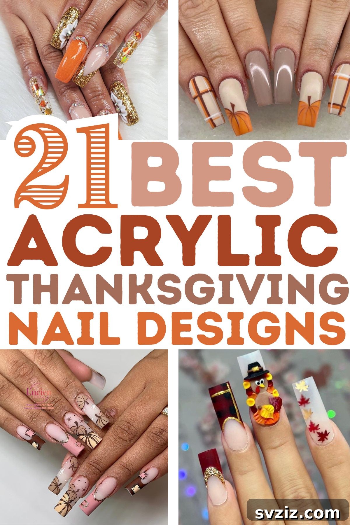 Stunning Thanksgiving Acrylic Nail Art for the Holiday Season 2 Discover stunning thanksgiving acrylic nail designs perfect for the holiday season! From cute thanksgiving nails simple styles to elegant autumn nails, this collection features easy thanksgiving nails anyone can recreate. Get inspired by these trendy nails with warm fall colors and festive thanksgiving nail art designs that will complete your holiday look. Save for your next thanksgiving manicure!