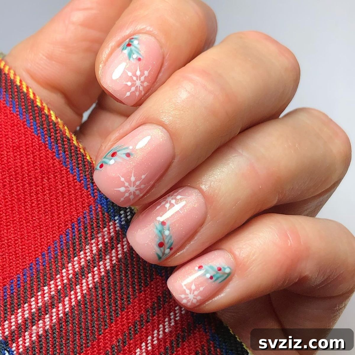 10. Frozen-Inspired Christmas Manicure