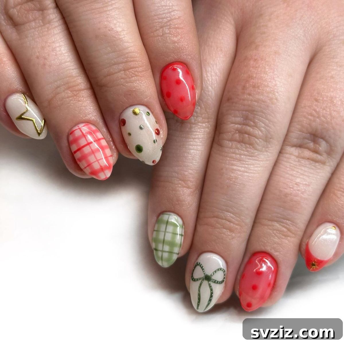11. Mix and Match Christmas Nails