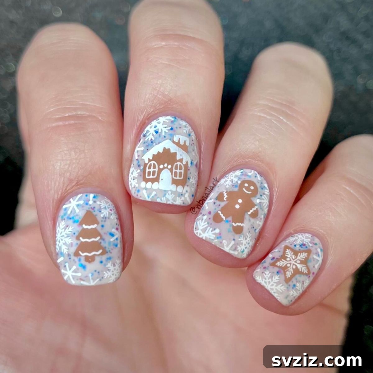 15. Gingerbread Cookie Nails