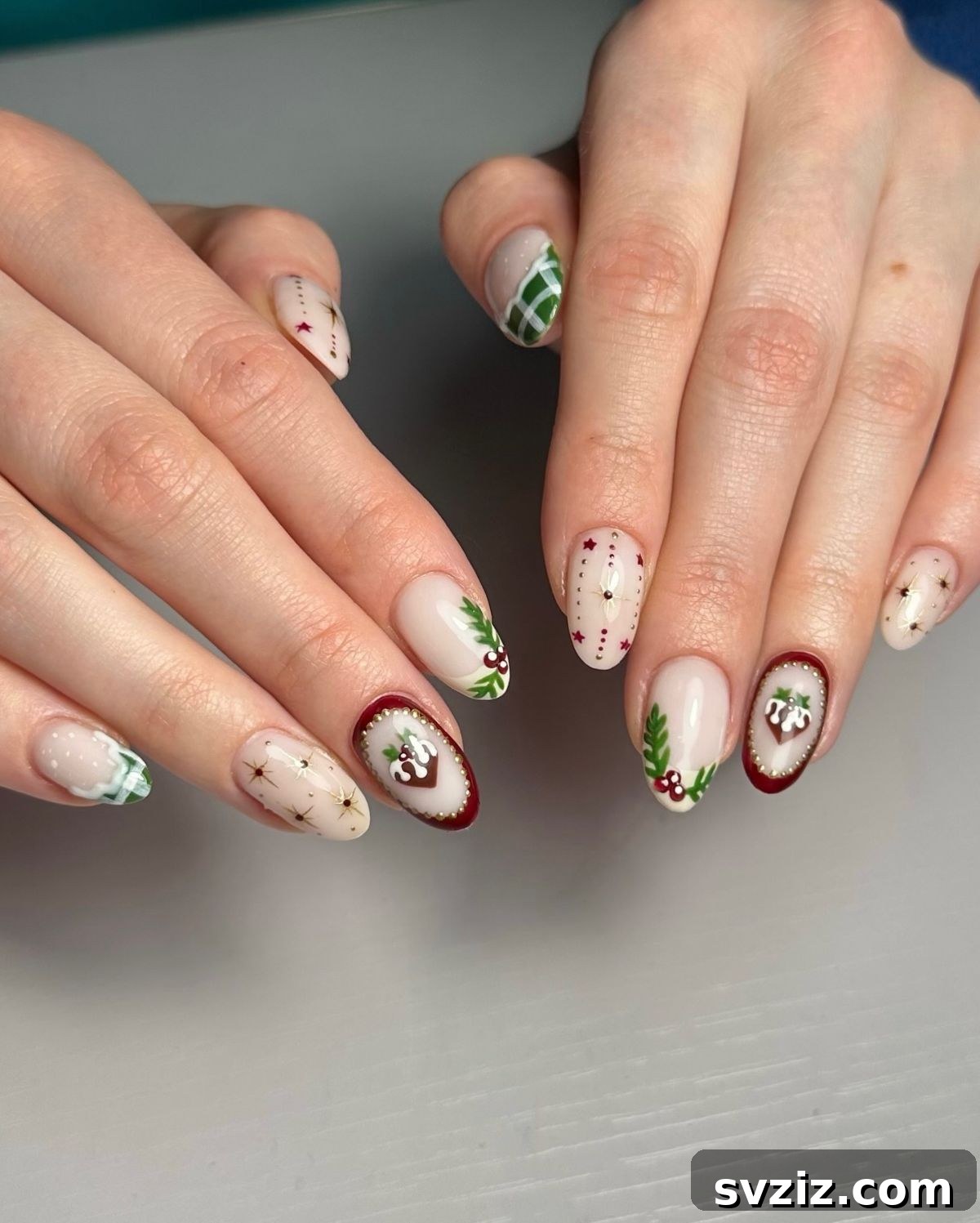 2. Festive Designs on White Polish