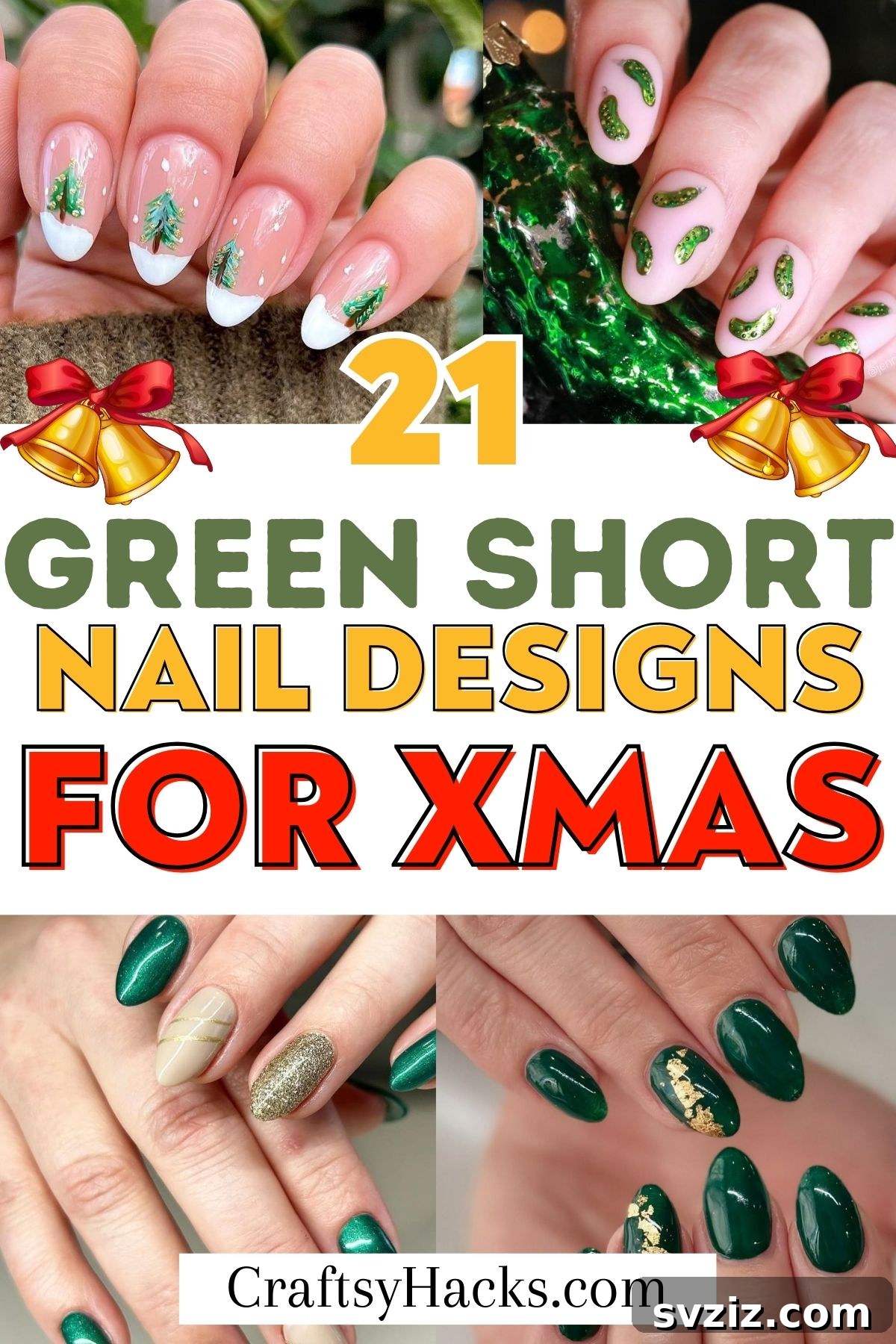 green christmas nail ideas