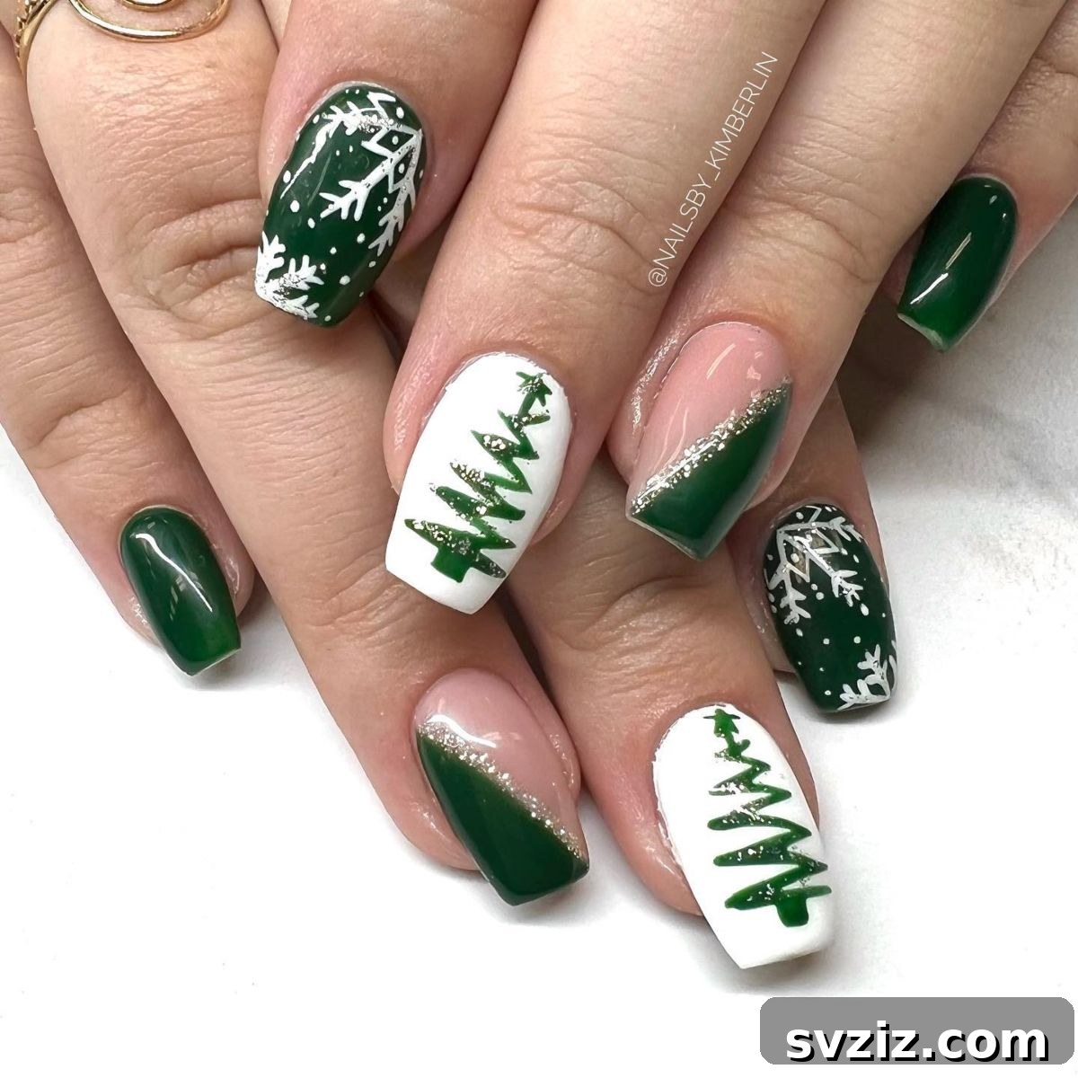 3. Trees, Snowflakes, and Color Block Accents