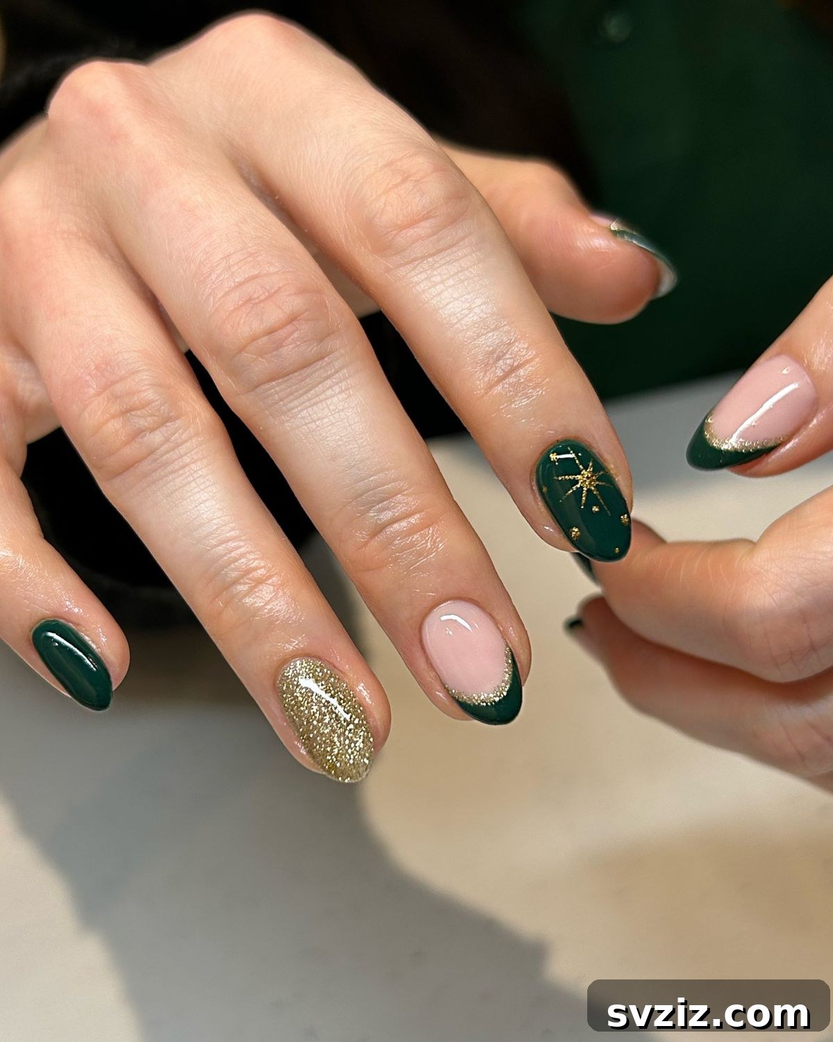 7. Green with Gold Accents