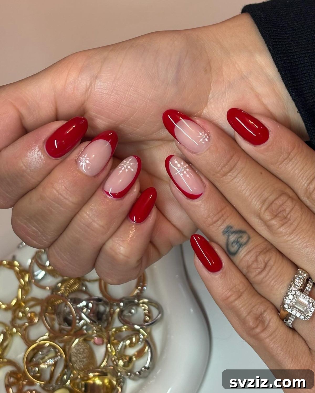 Festive Red Christmas Nail Art Ideas to Inspire Your Holiday Look 13 11. Red French Tips